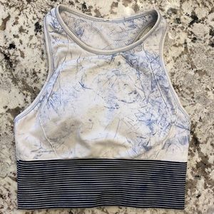 lululemon athletica Marble Blue and White Sports Bra